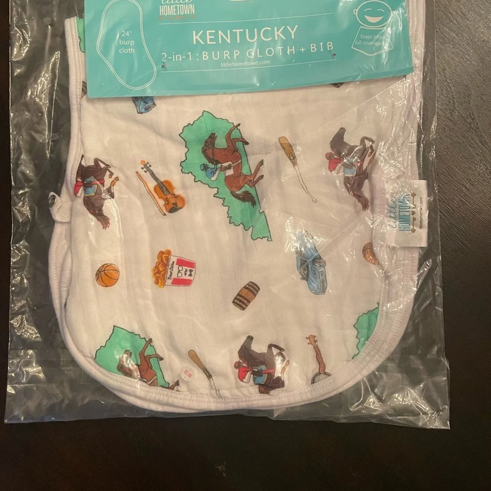 Little Hometown “Kentucky” Swaddle Blanket & Burp Cloth Set